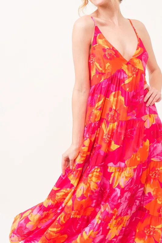 And The Why Floral Tiered Maxi Cami Dress with Pockets - Image 6