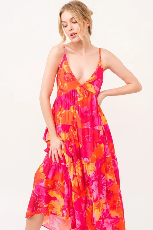 And The Why Floral Tiered Maxi Cami Dress with Pockets - Image 7