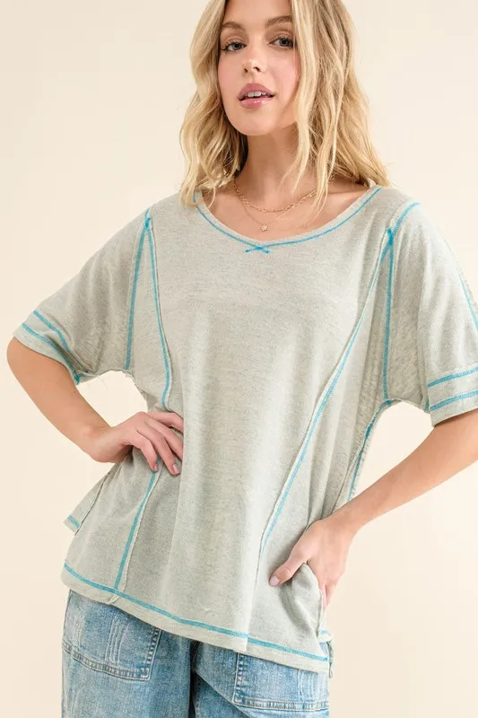 And The Why Reversed Stitch Basic T Shirt - Image 2