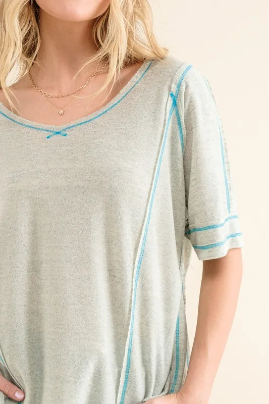 And The Why Reversed Stitch Basic T Shirt - Image 3