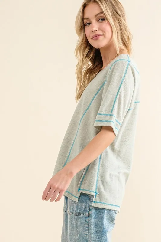 And The Why Reversed Stitch Basic T Shirt - Image 5