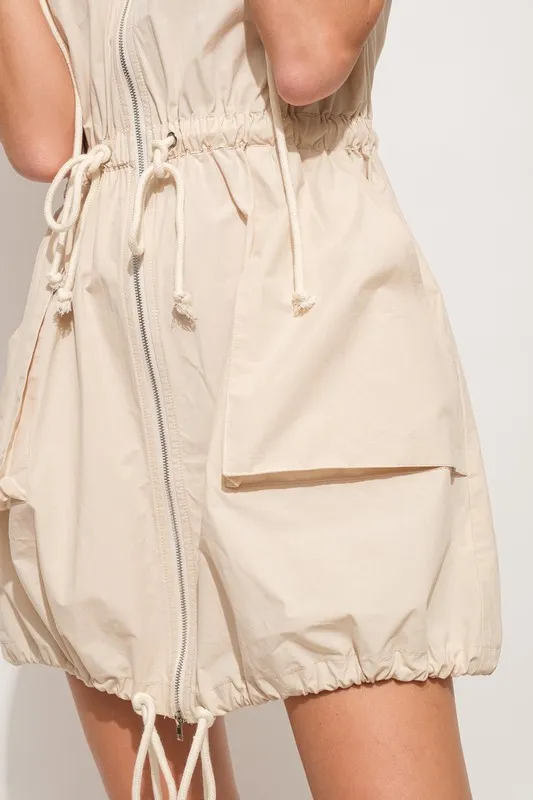 And The Why Short Sleeve String Details Hooded Mini Dress - Image 9
