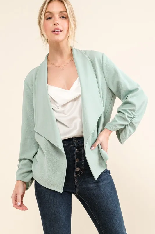 And The Why Stretch Non-Wrinkled Basic Open-Front Blazer - Image 2
