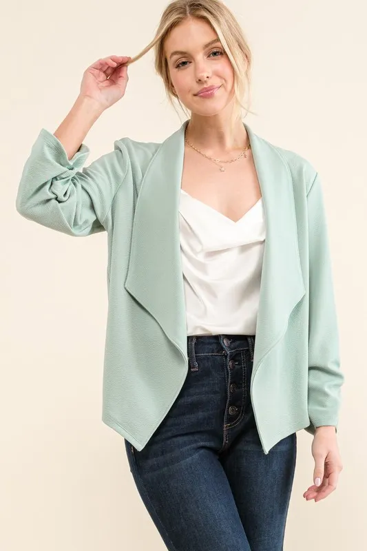 And The Why Stretch Non-Wrinkled Basic Open-Front Blazer - Image 3
