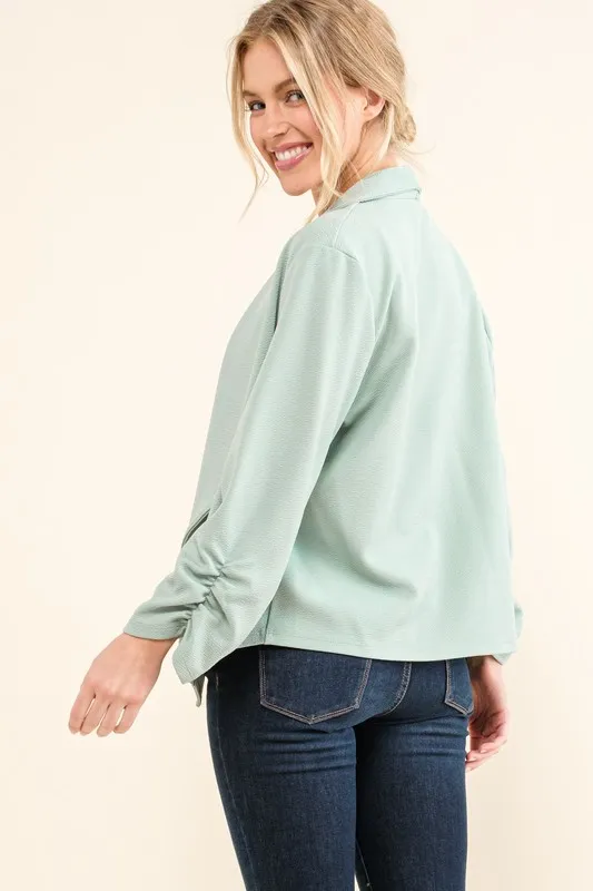 And The Why Stretch Non-Wrinkled Basic Open-Front Blazer - Image 5