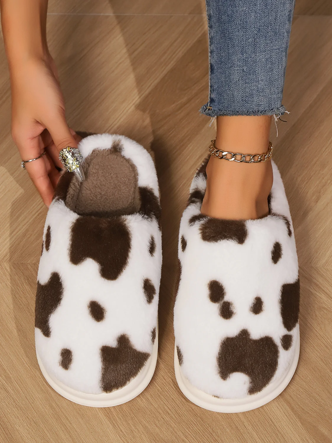 Animal Print Faux Fur Slippers - Image 12