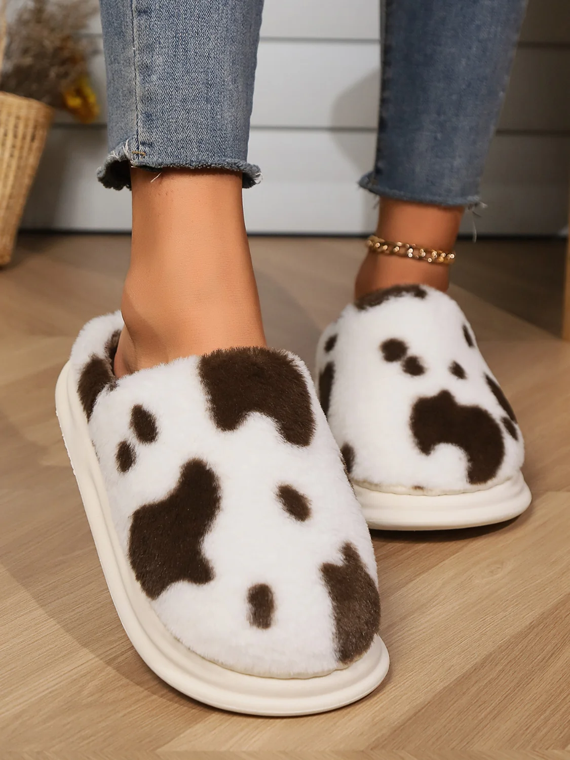 Animal Print Faux Fur Slippers - Image 14