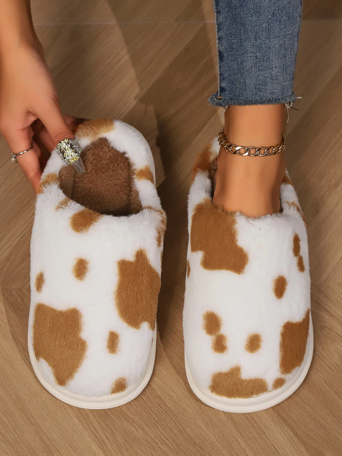 Animal Print Faux Fur Slippers - Image 17