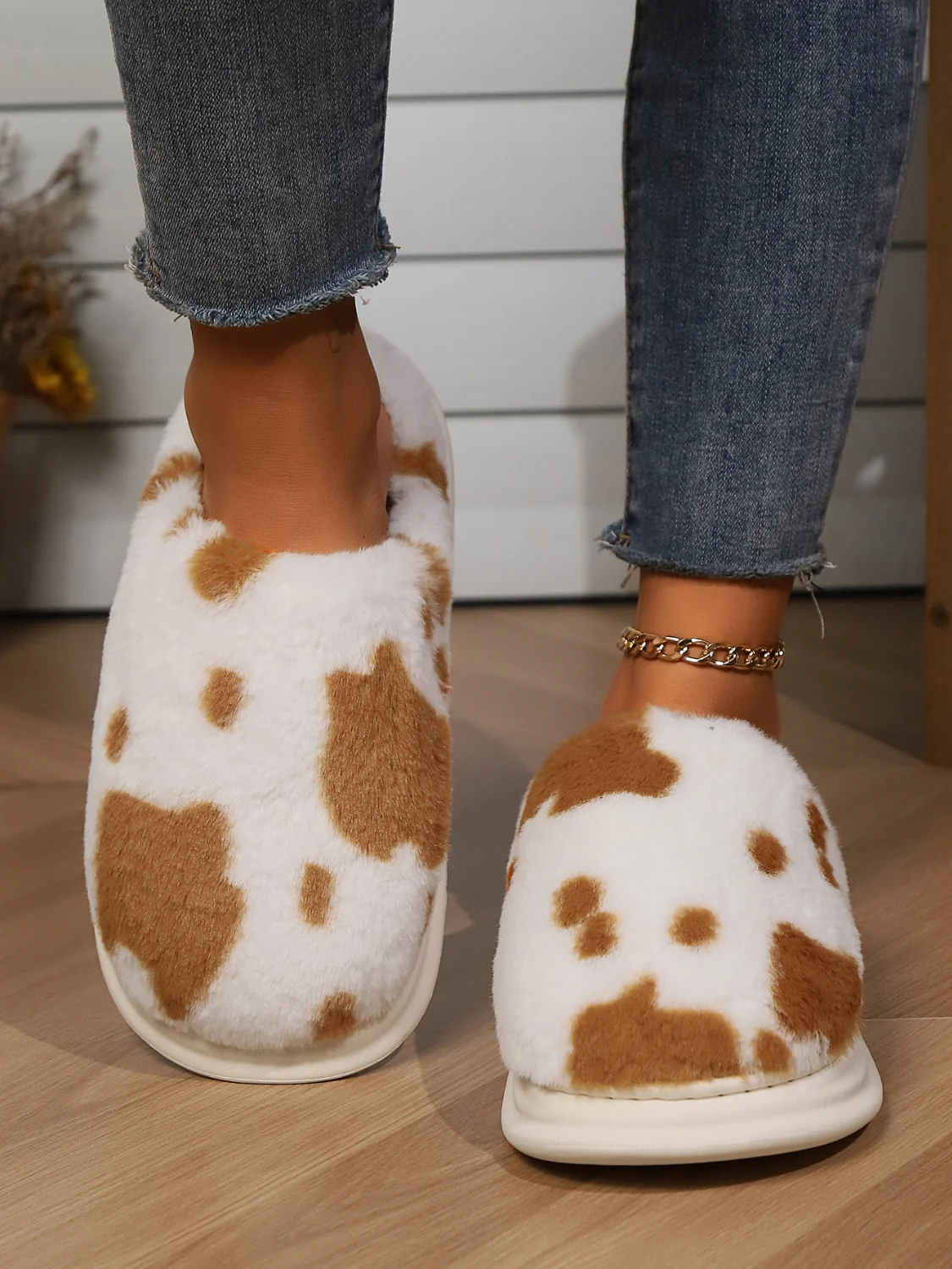 Animal Print Faux Fur Slippers - Image 18