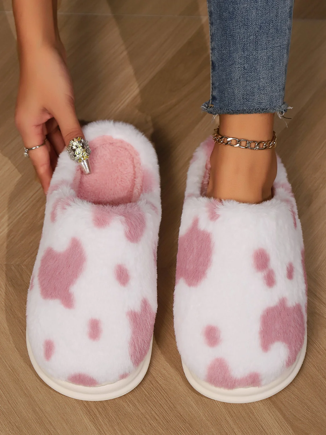 Animal Print Faux Fur Slippers - Image 7