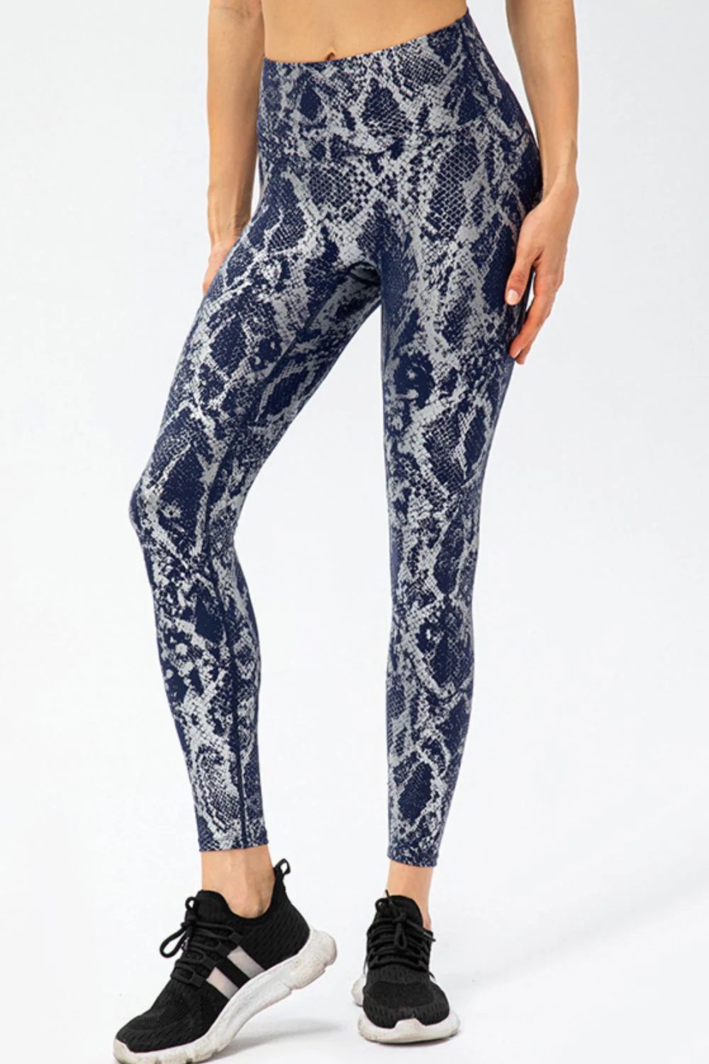 Animal Print Slim Fit Wide Waistband Long Sports Pants - Image 4