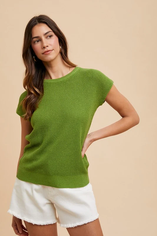 Annie Wear Round Neck Short Sleeve Sweater - Image 3