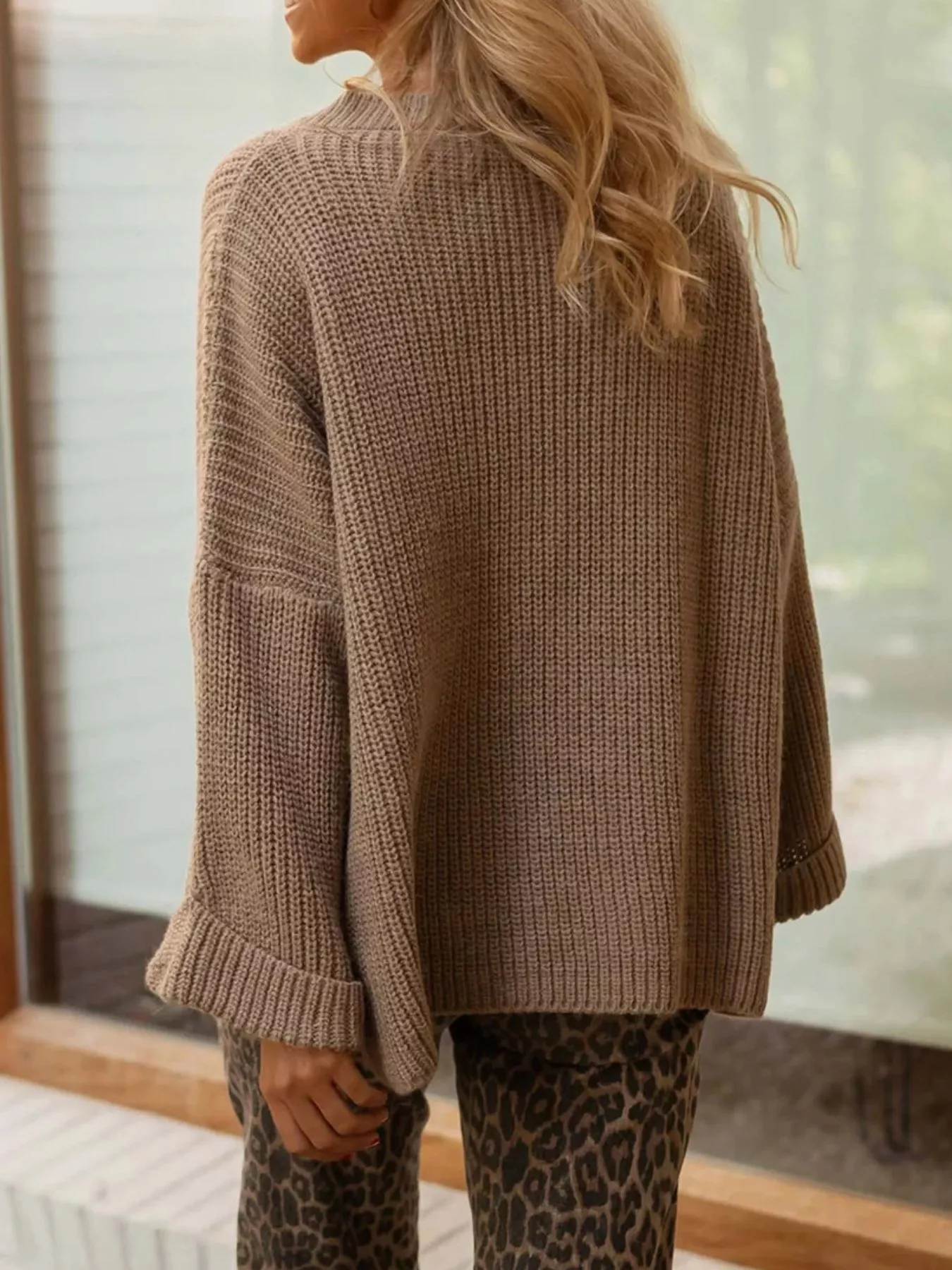 Asymmetrical Button Detail Sweater - Image 8