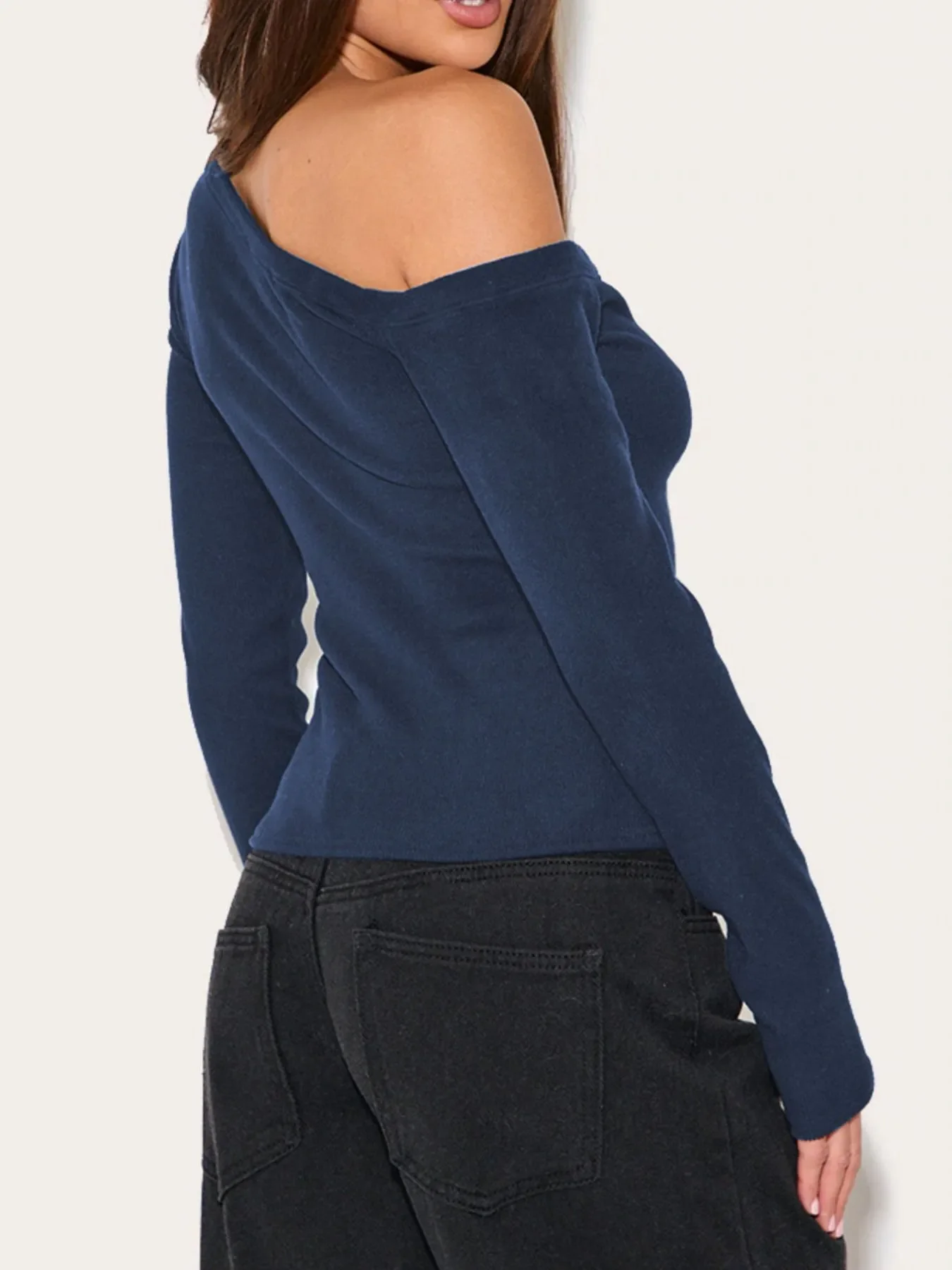 Asymmetrical Neck Button Up Cardigan - Image 19
