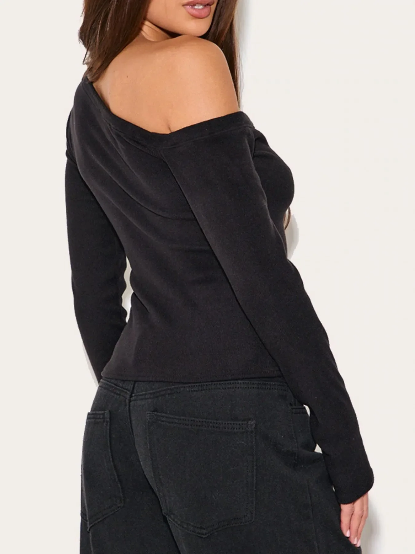 Asymmetrical Neck Button Up Cardigan - Image 6