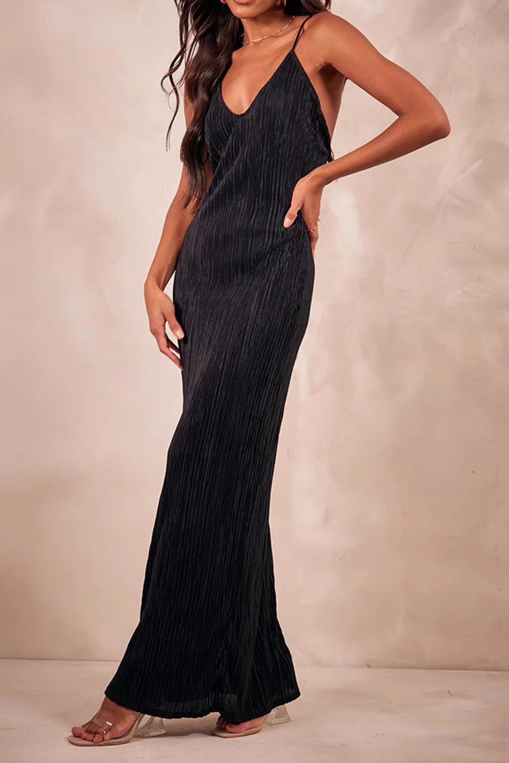Backless Printed Maxi Cami Dress - Image 11