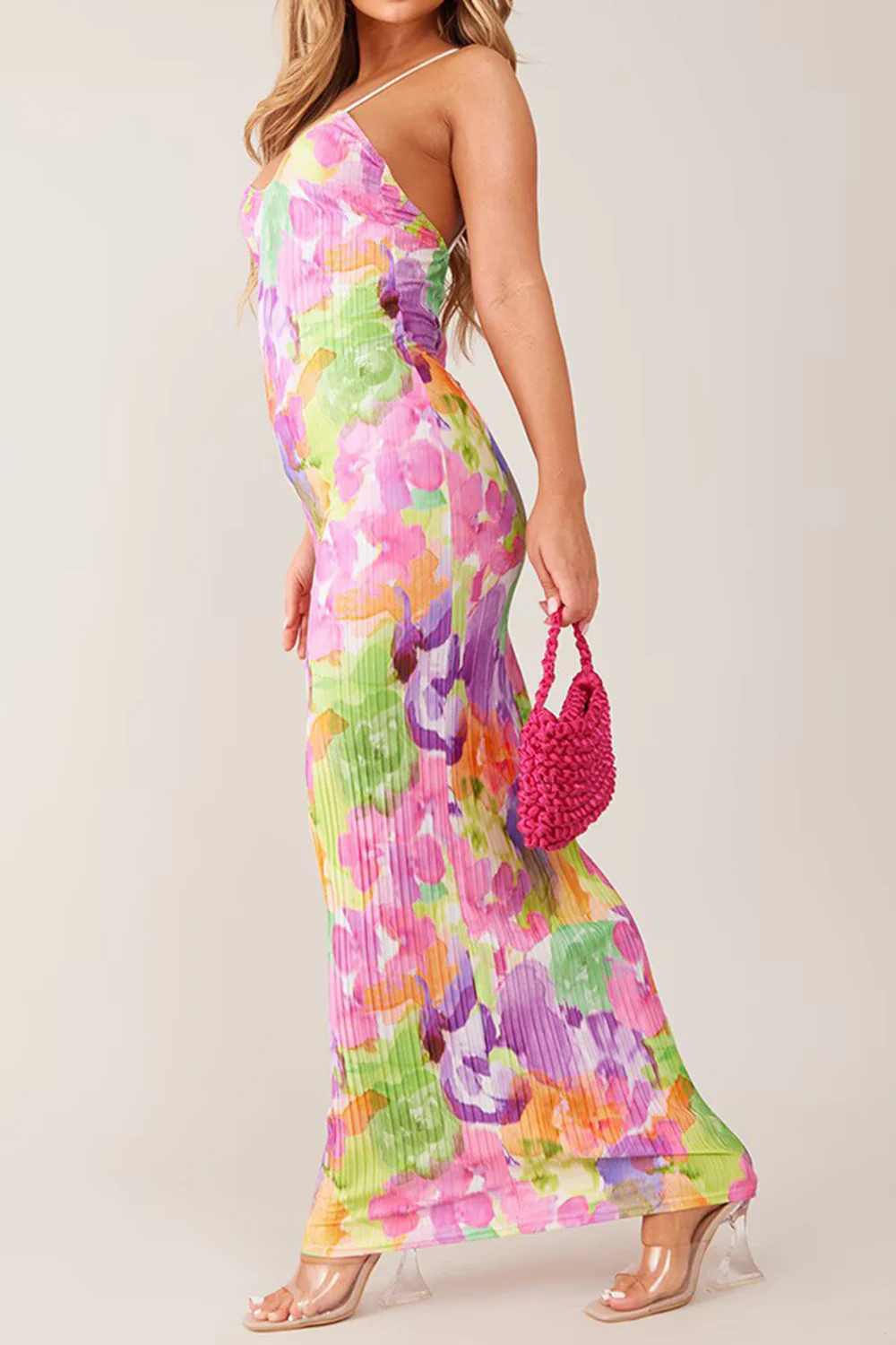 Backless Printed Maxi Cami Dress - Image 2