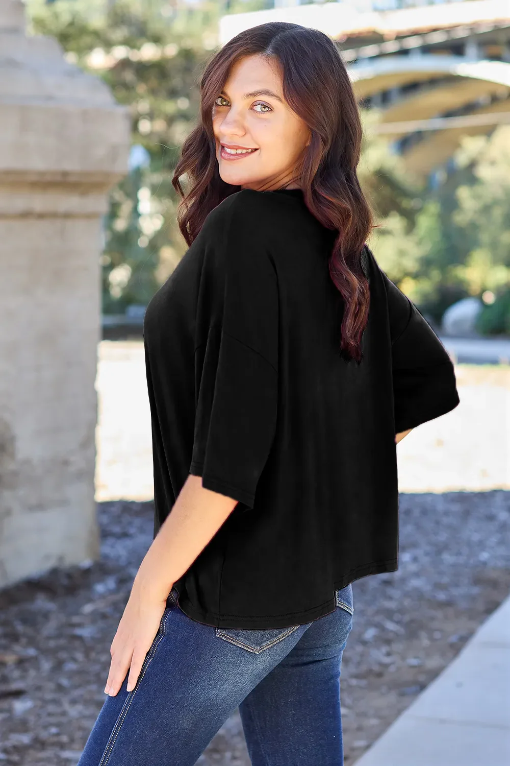 Basic Bae Bamboo Full Size Round Neck Drop Shoulder T-Shirt - Image 15