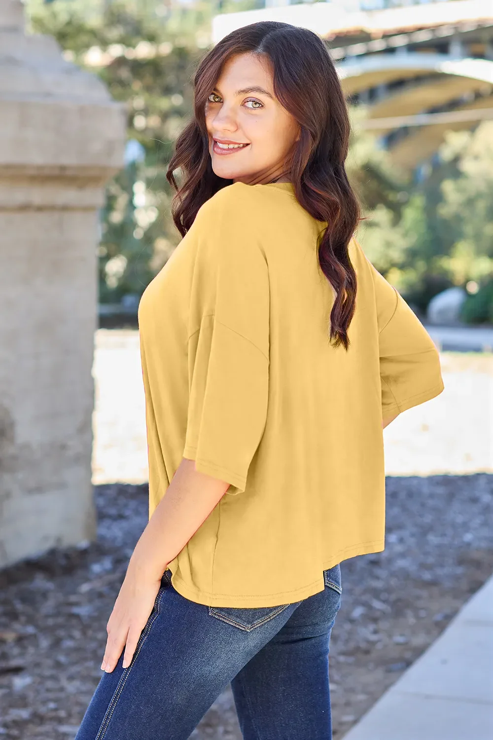 Basic Bae Bamboo Full Size Round Neck Drop Shoulder T-Shirt - Image 17
