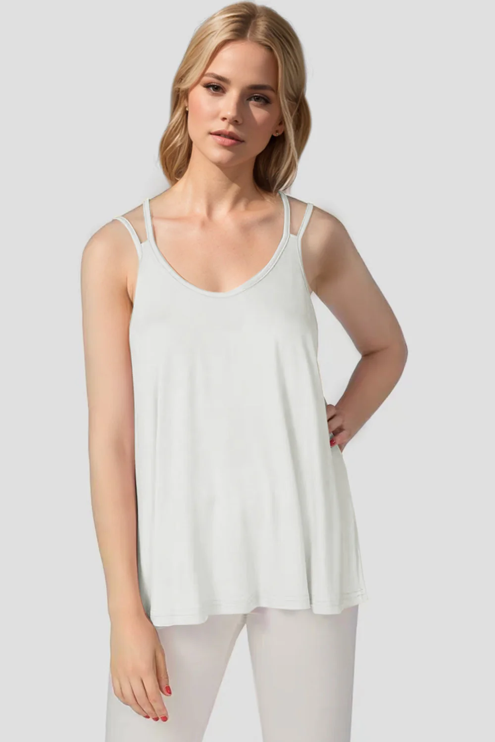Basic Bae Bamboo Scoop Neck Double Spaghetti Straps Cami - Image 11