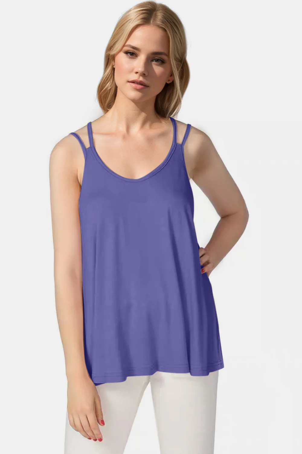Basic Bae Bamboo Scoop Neck Double Spaghetti Straps Cami - Image 14