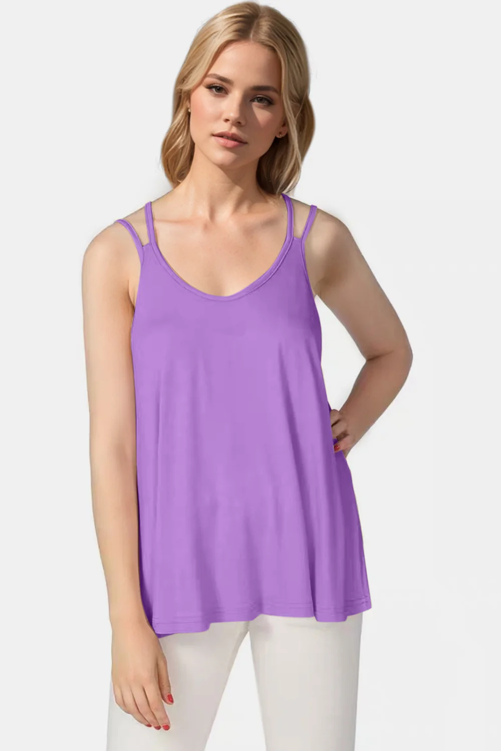 Basic Bae Bamboo Scoop Neck Double Spaghetti Straps Cami - Image 16
