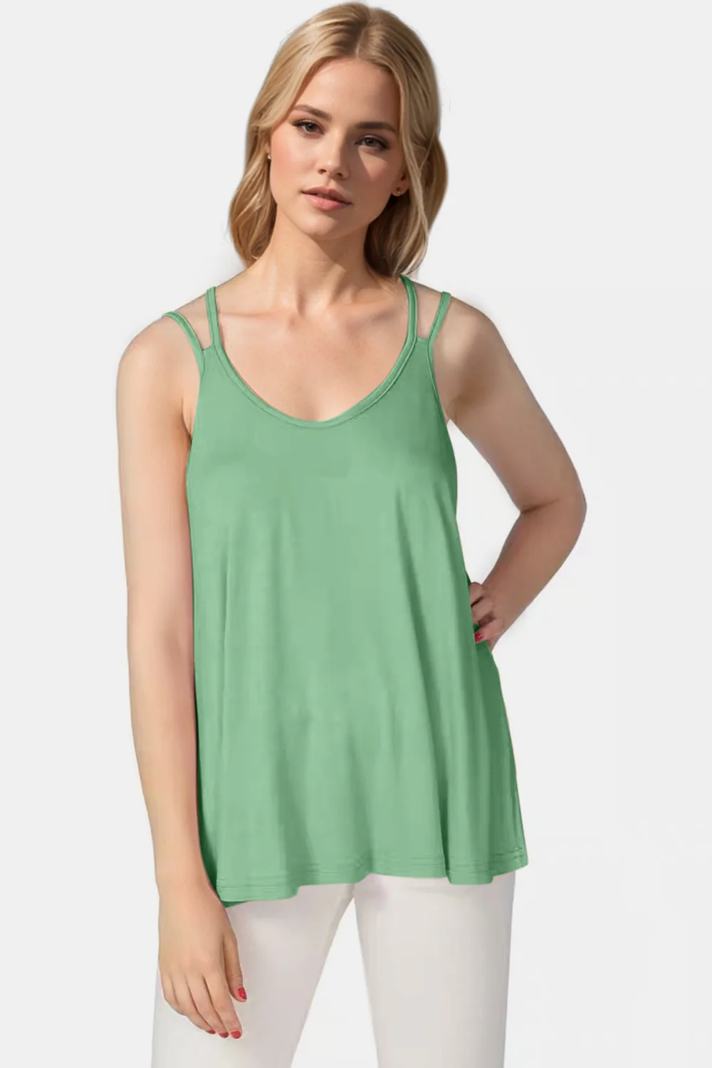 Basic Bae Bamboo Scoop Neck Double Spaghetti Straps Cami - Image 18