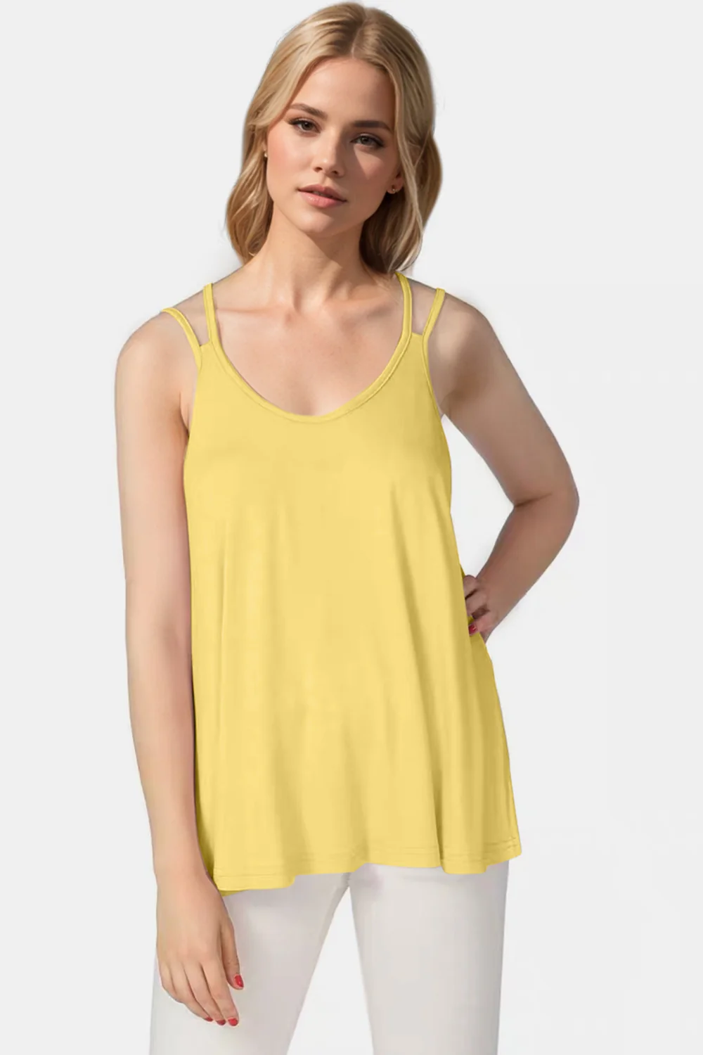 Basic Bae Bamboo Scoop Neck Double Spaghetti Straps Cami - Image 2