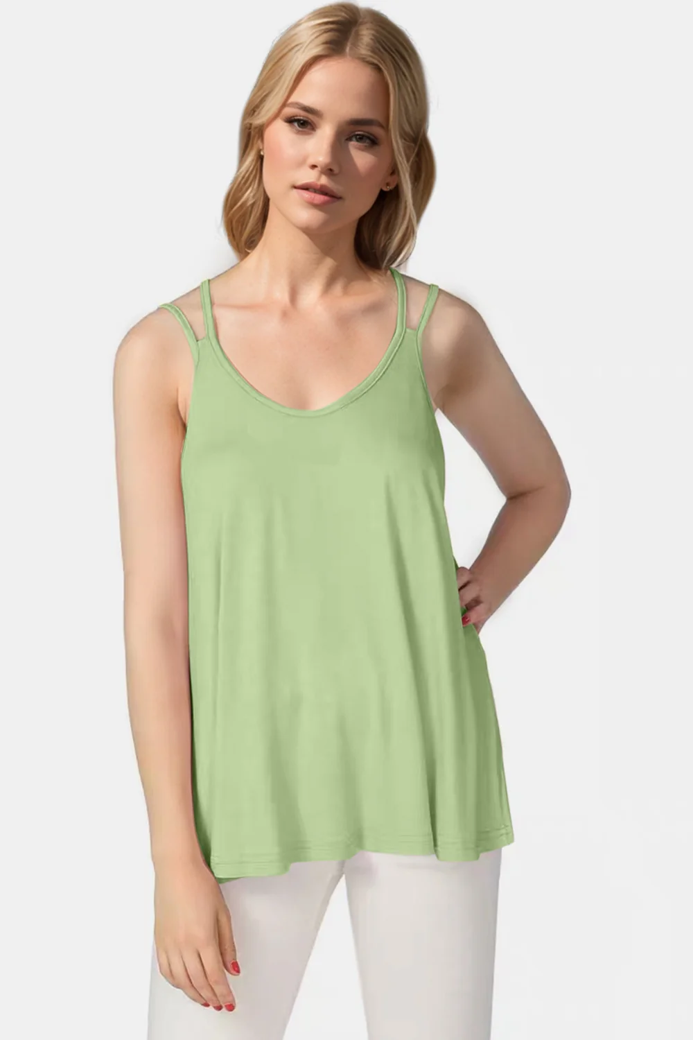 Basic Bae Bamboo Scoop Neck Double Spaghetti Straps Cami - Image 22