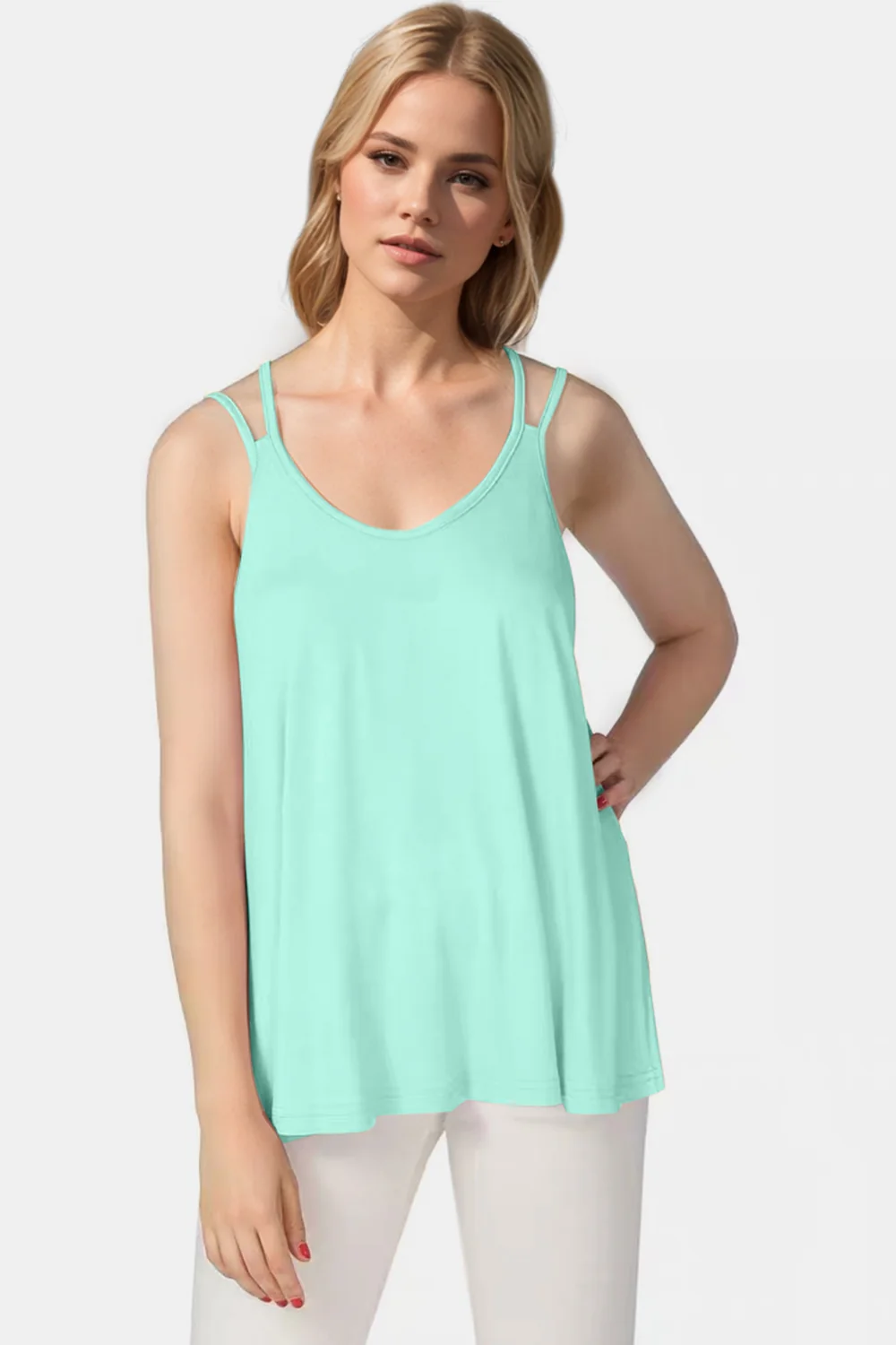 Basic Bae Bamboo Scoop Neck Double Spaghetti Straps Cami - Image 25