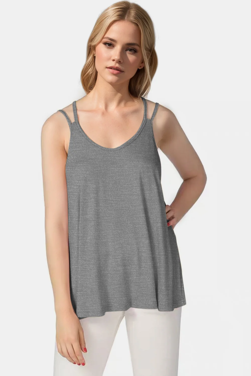 Basic Bae Bamboo Scoop Neck Double Spaghetti Straps Cami - Image 7