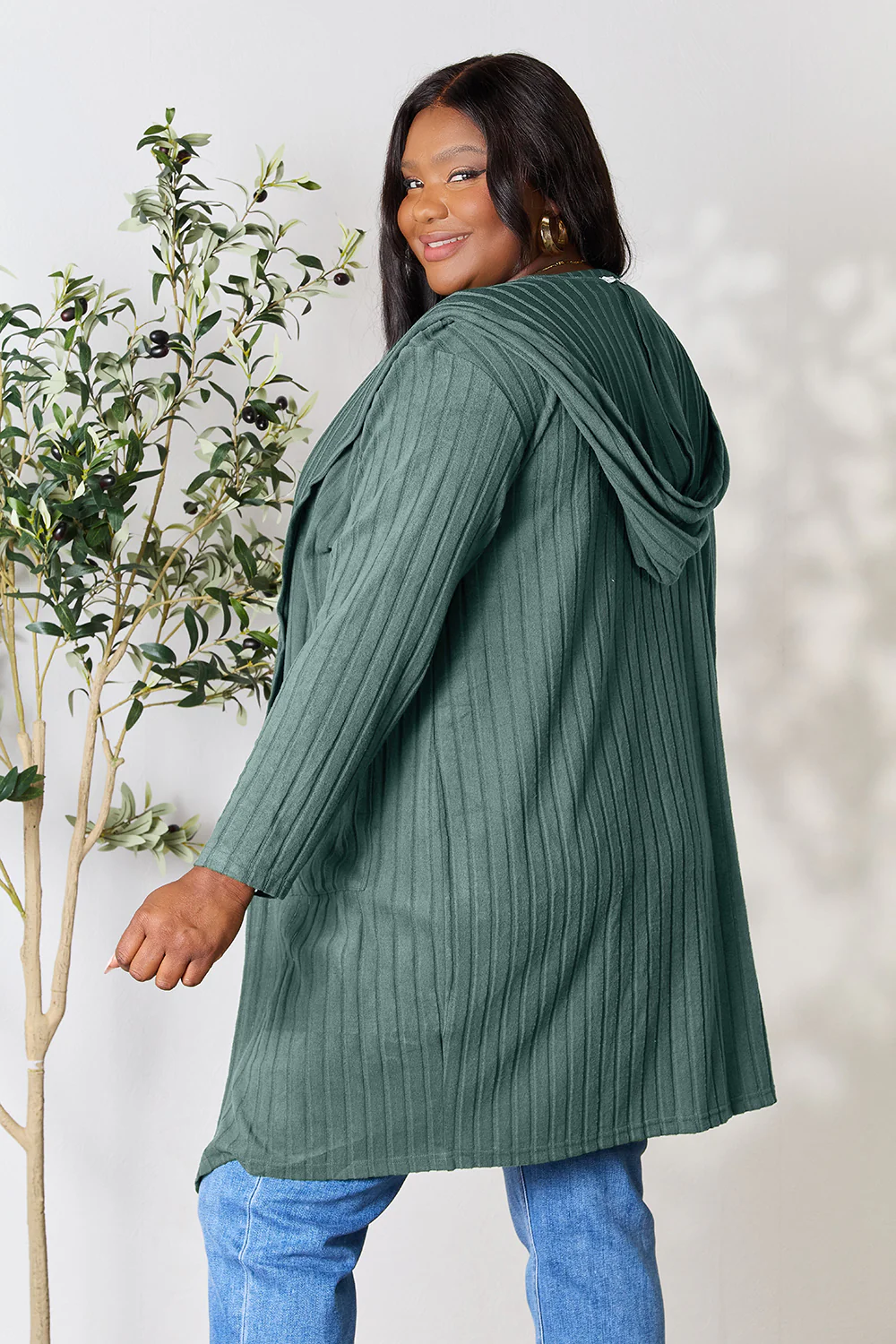 Basic Bae Full Size Hooded Sweater Cardigan - Image 20