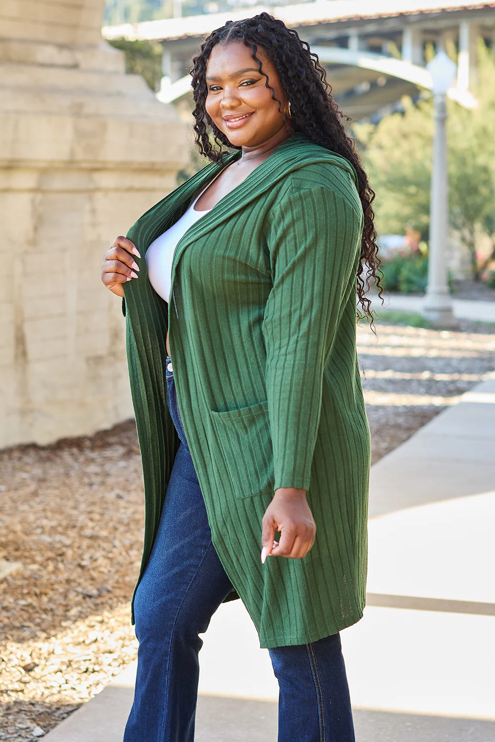 Basic Bae Full Size Hooded Sweater Cardigan - Image 26
