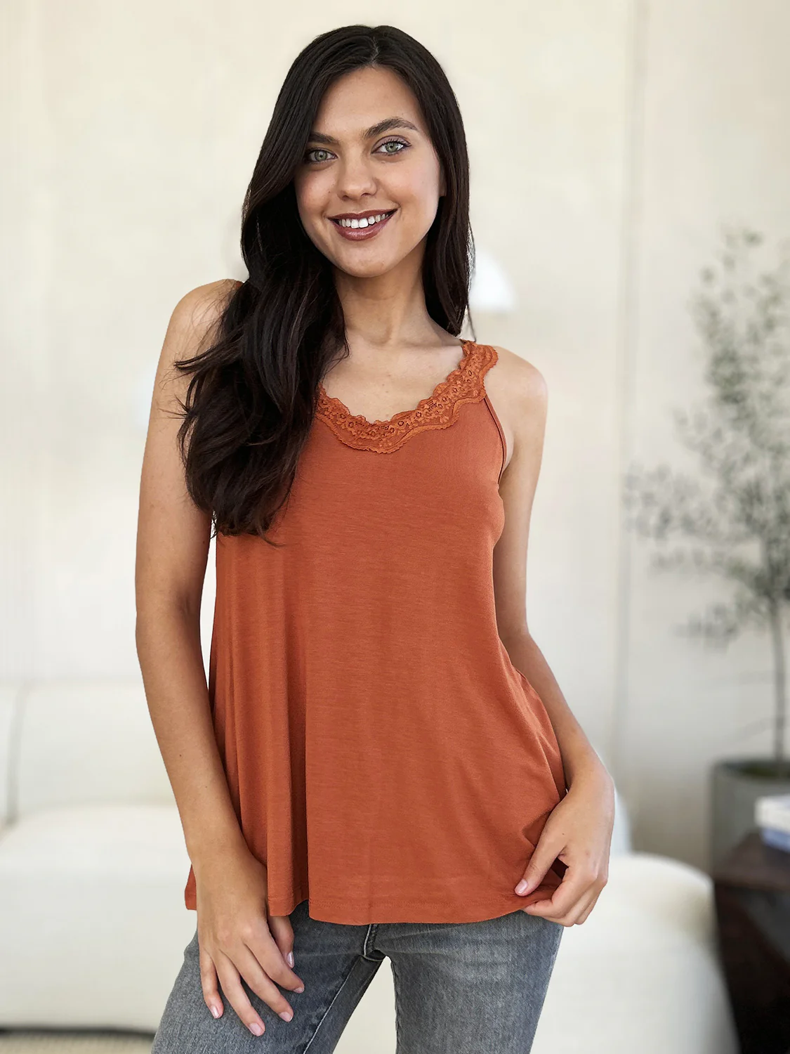 Basic Bae Full Size Lace Detail V-Neck Cutout Cami - Image 6