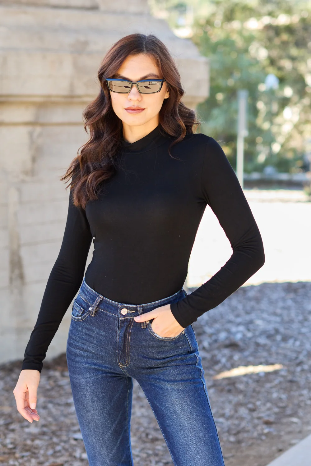 Basic Bae Full Size Mock Neck Long Sleeve Bodysuit - Image 5