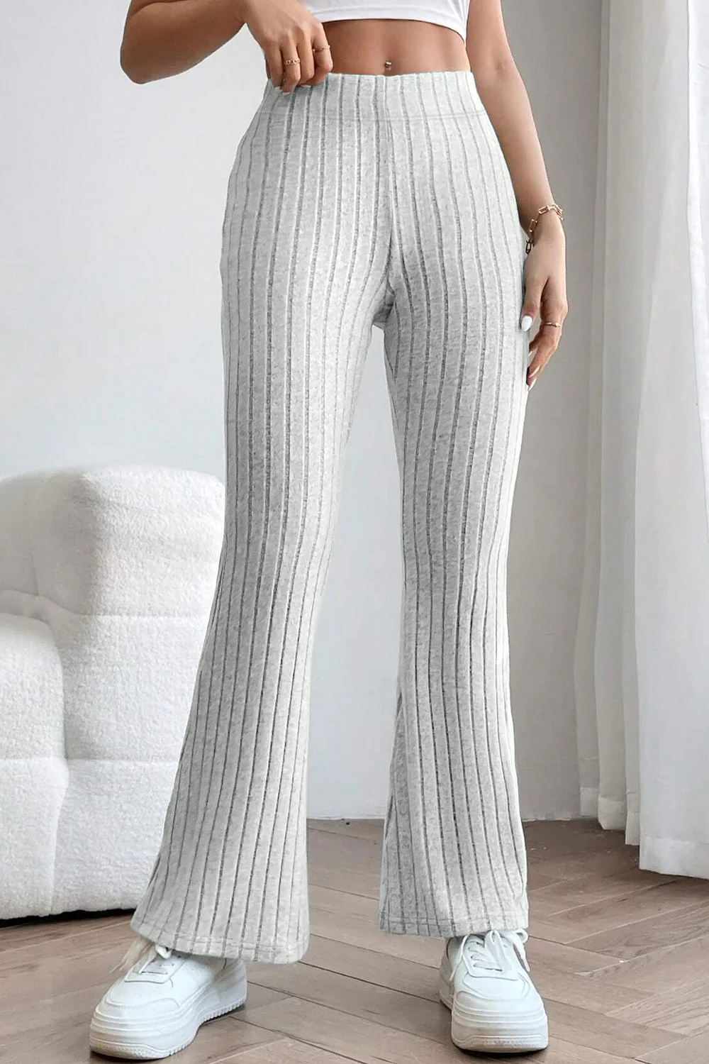 Basic Bae Full Size Ribbed High Waist Flare Pants - Image 24