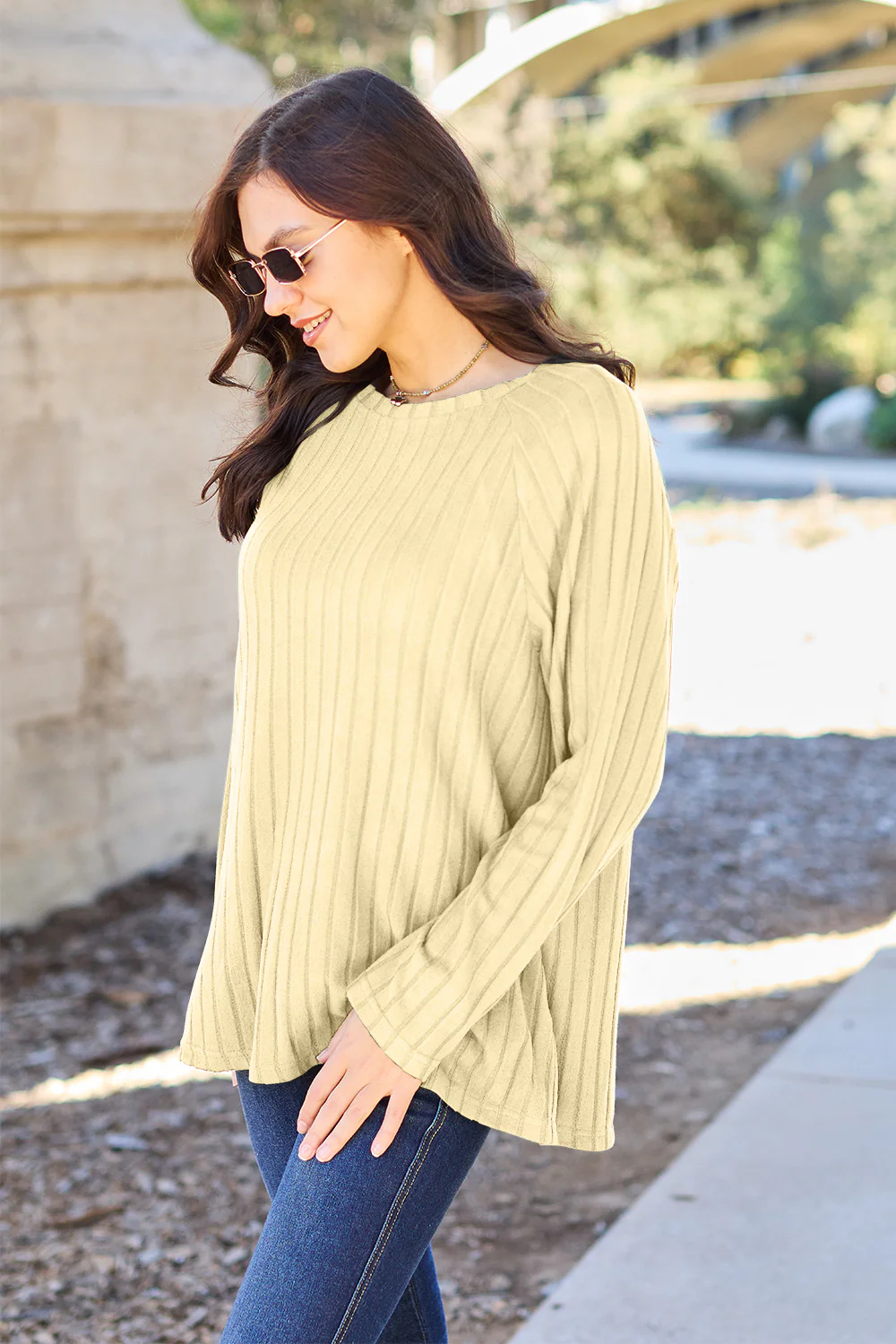 Basic Bae Full Size Ribbed Round Neck Long Sleeve Knit Top - Image 11