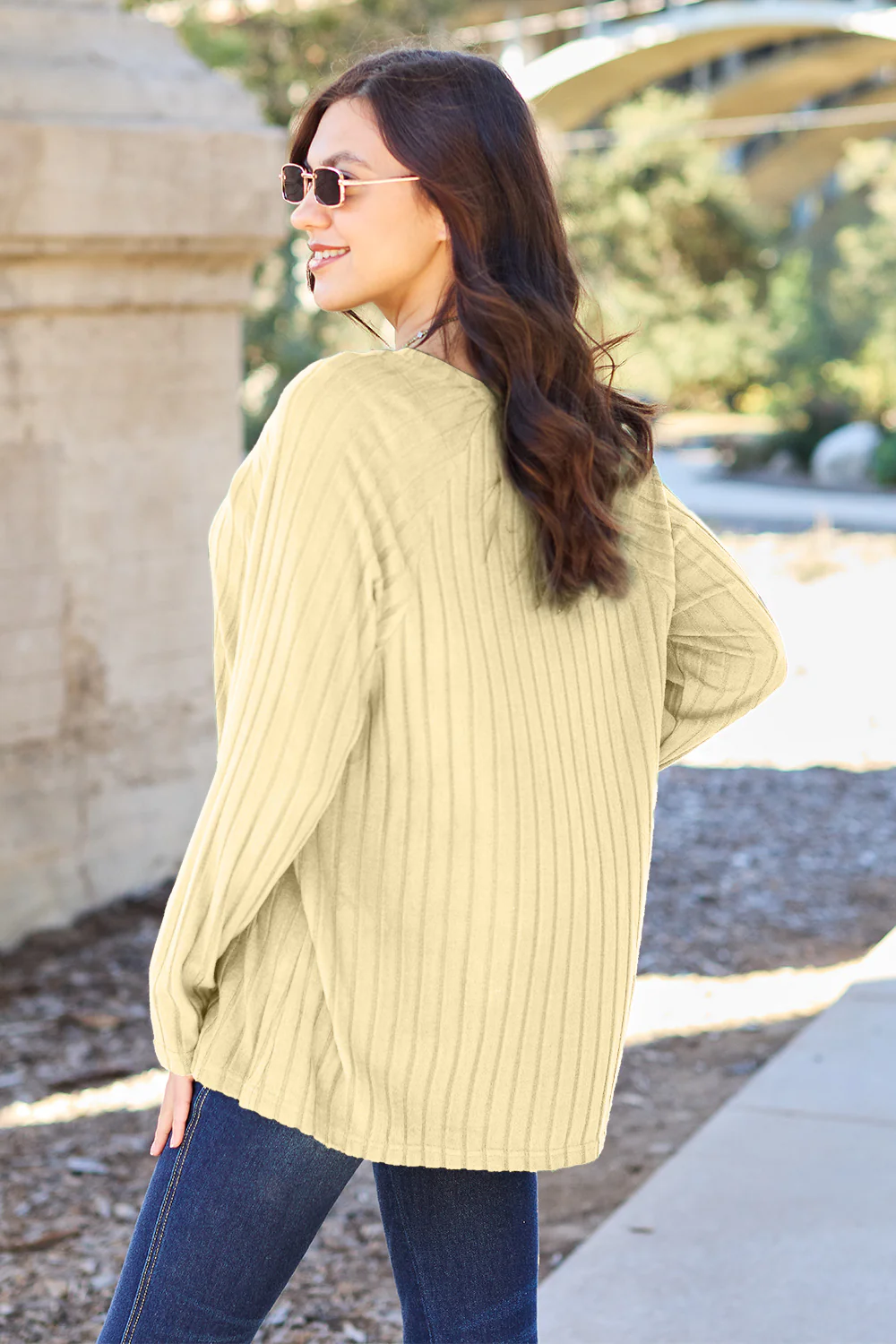 Basic Bae Full Size Ribbed Round Neck Long Sleeve Knit Top - Image 12