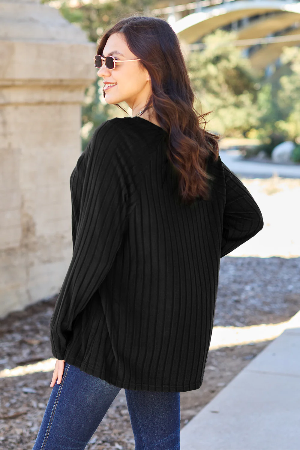 Basic Bae Full Size Ribbed Round Neck Long Sleeve Knit Top - Image 15
