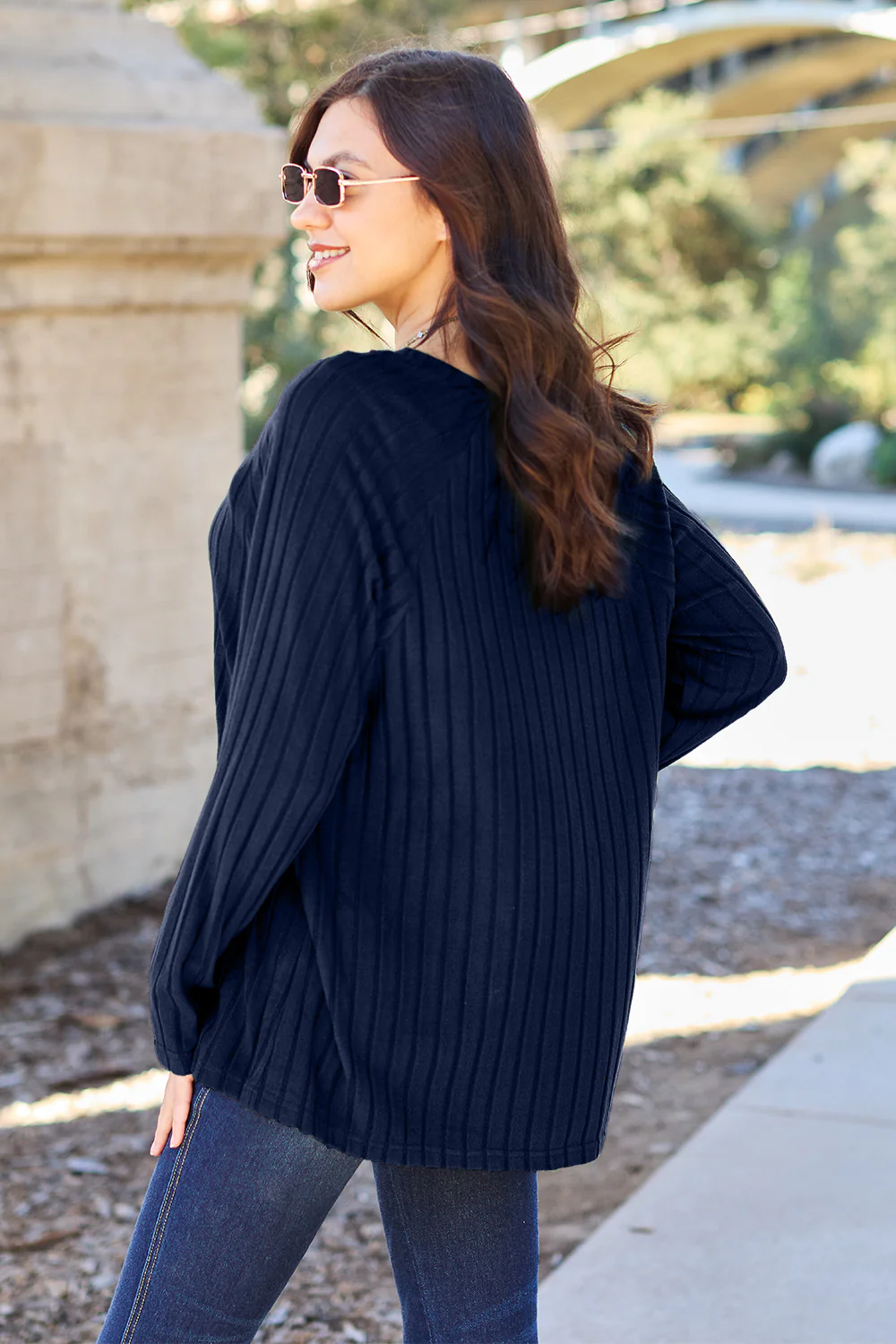 Basic Bae Full Size Ribbed Round Neck Long Sleeve Knit Top - Image 6