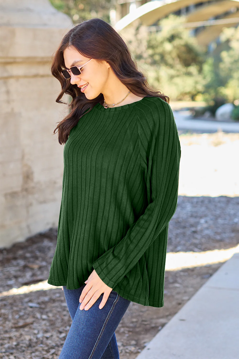 Basic Bae Full Size Ribbed Round Neck Long Sleeve Knit Top - Image 8