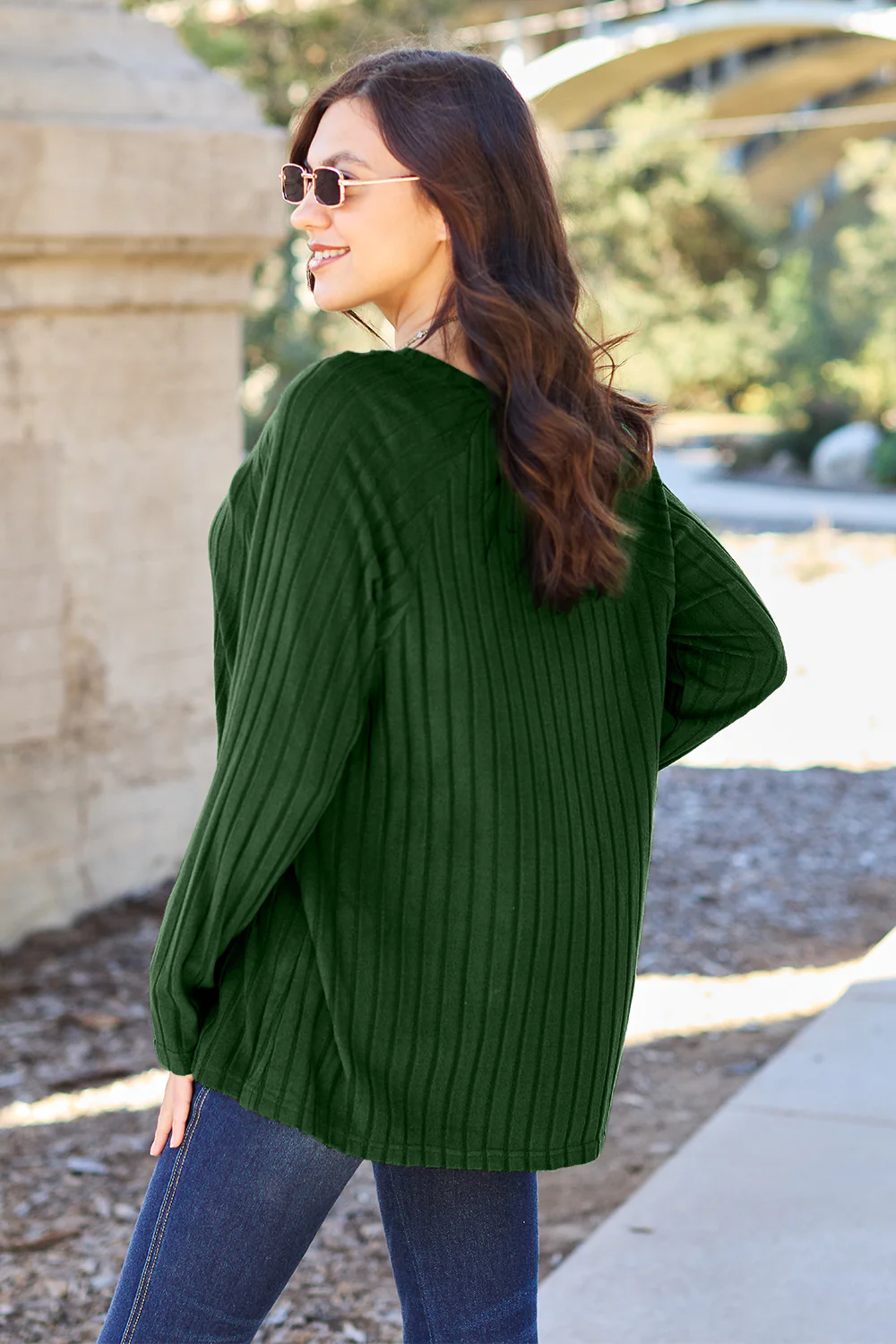 Basic Bae Full Size Ribbed Round Neck Long Sleeve Knit Top - Image 9