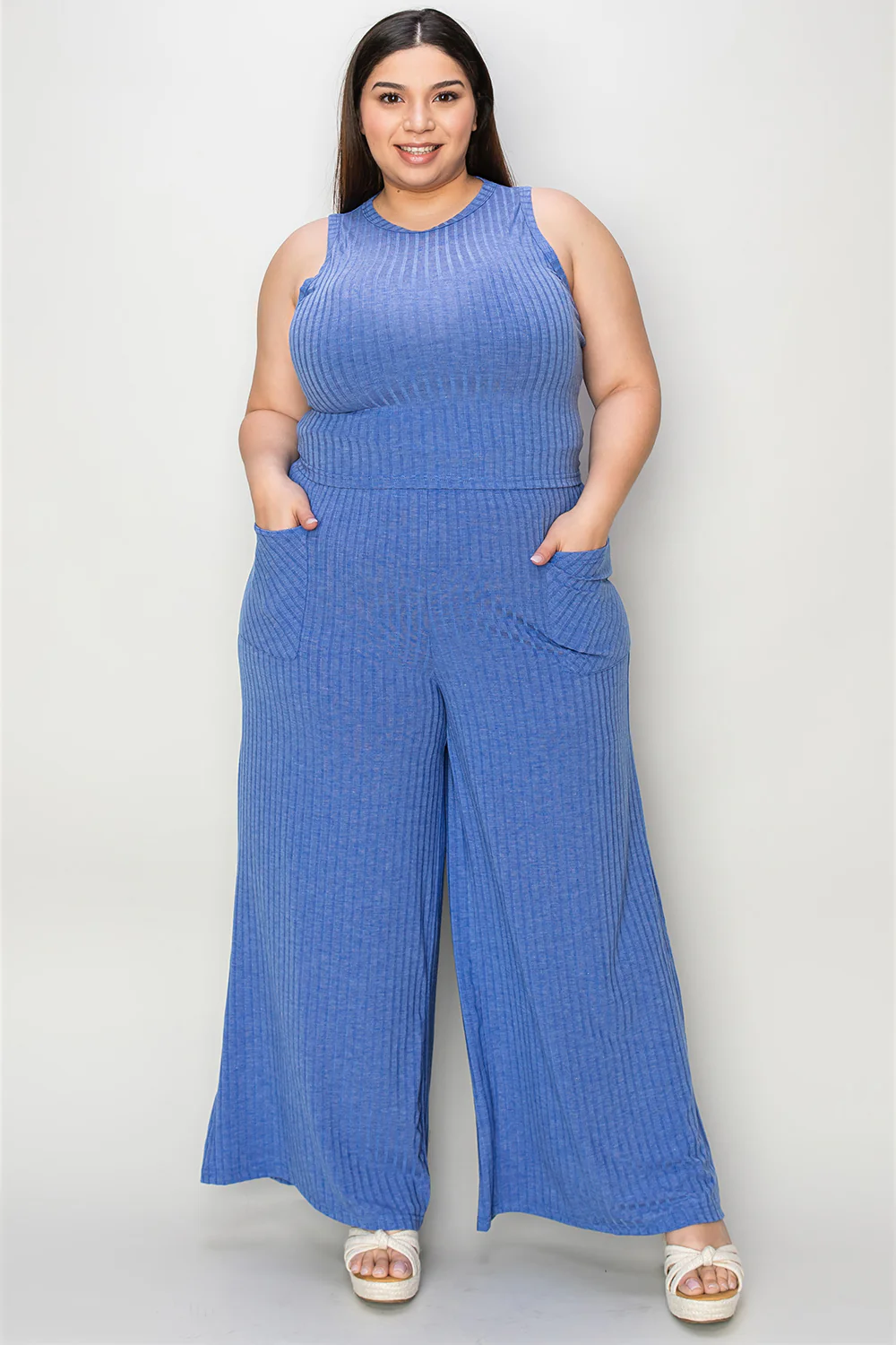 Basic Bae Full Size Ribbed Tank and Wide Leg Pants Set - Image 18