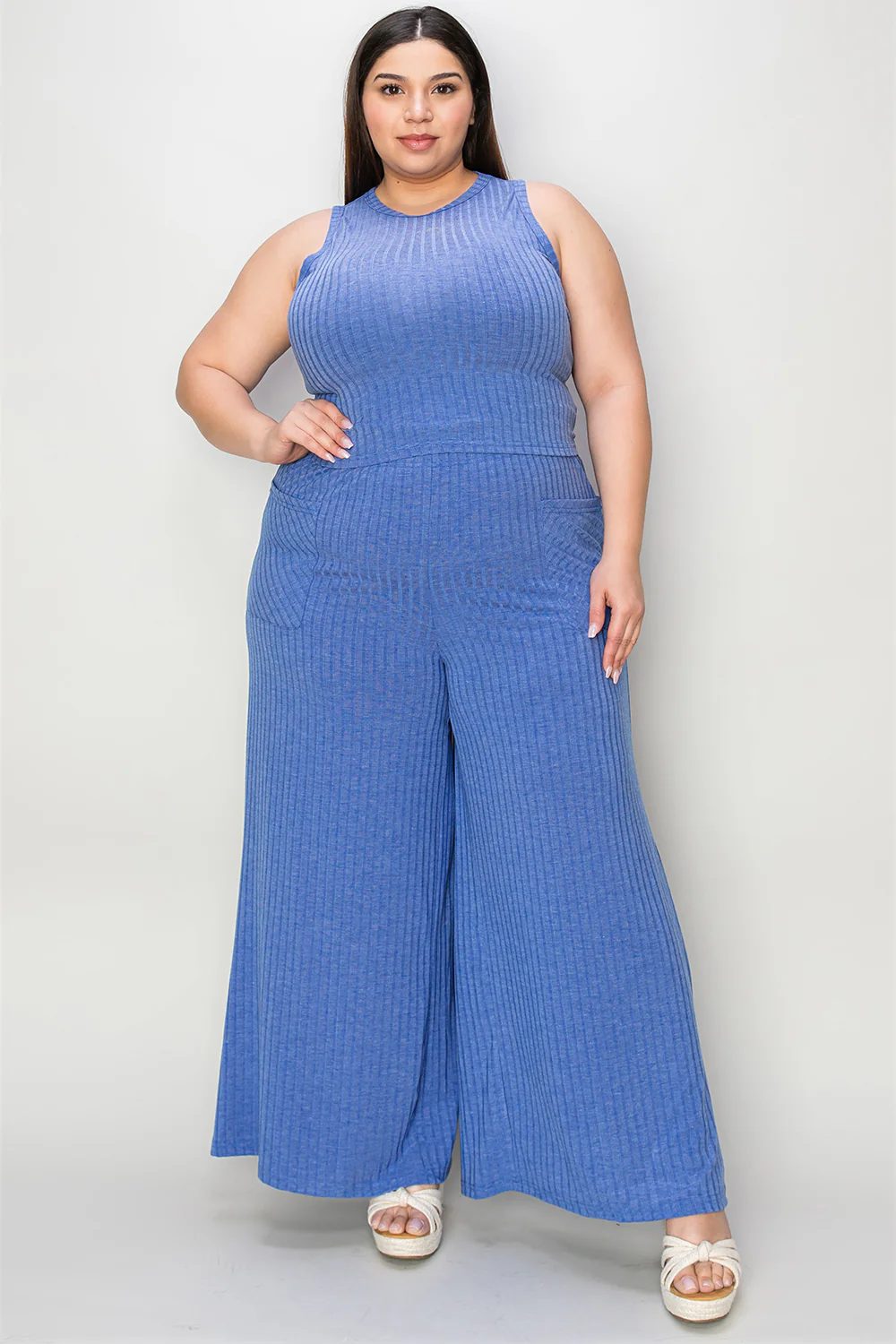 Basic Bae Full Size Ribbed Tank and Wide Leg Pants Set - Image 19