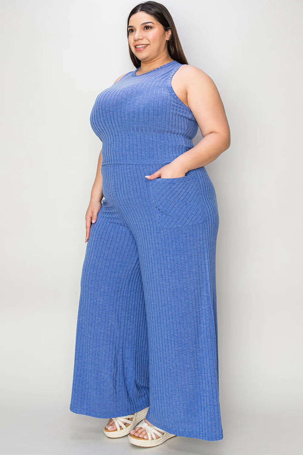 Basic Bae Full Size Ribbed Tank and Wide Leg Pants Set - Image 20