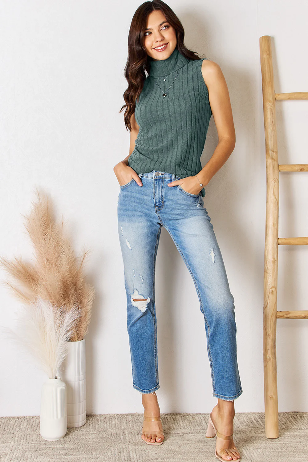 Basic Bae Full Size Ribbed Turtleneck Tank - Image 10