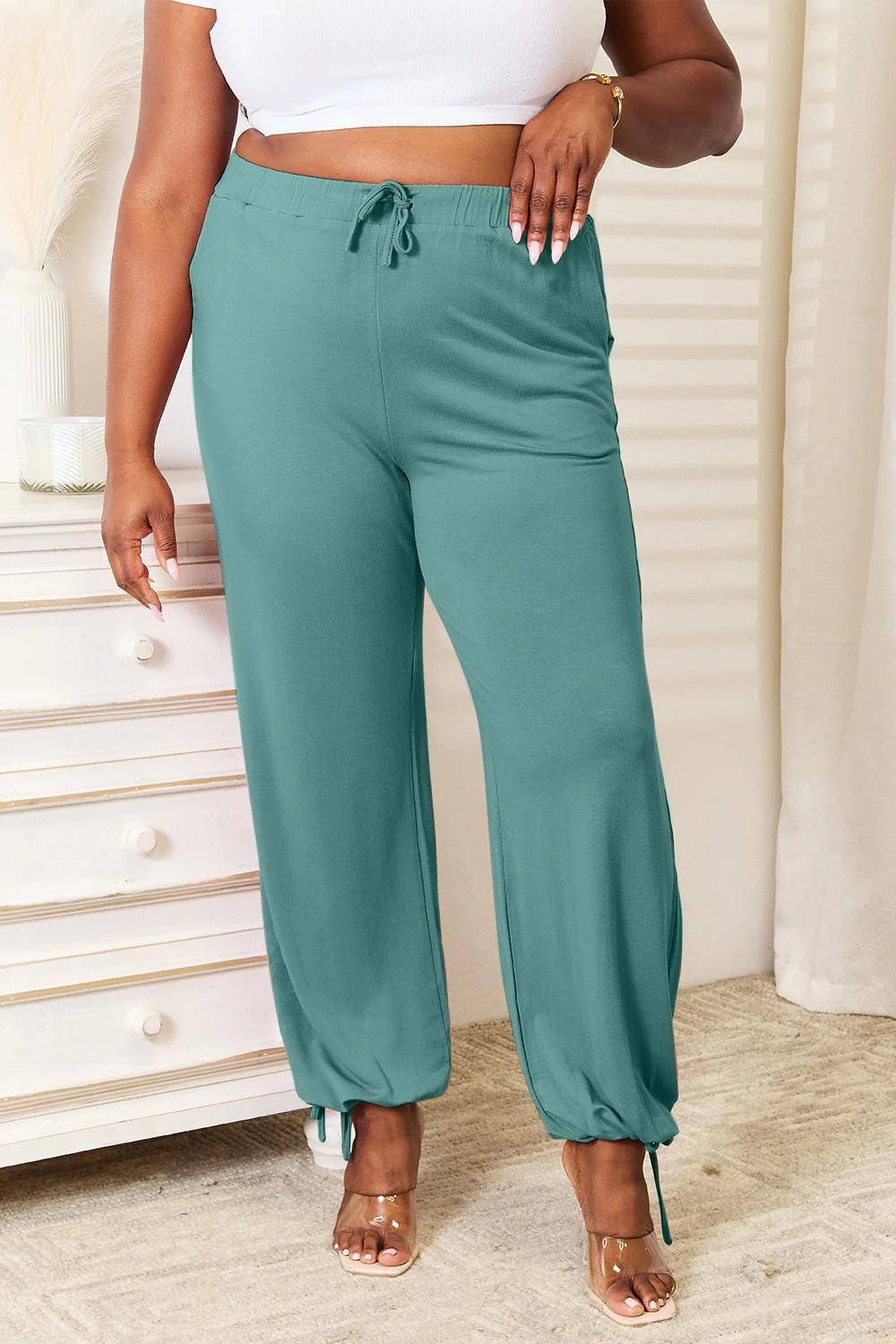 Basic Bae Full Size Soft Rayon Drawstring Waist Pants with Pockets - Image 3