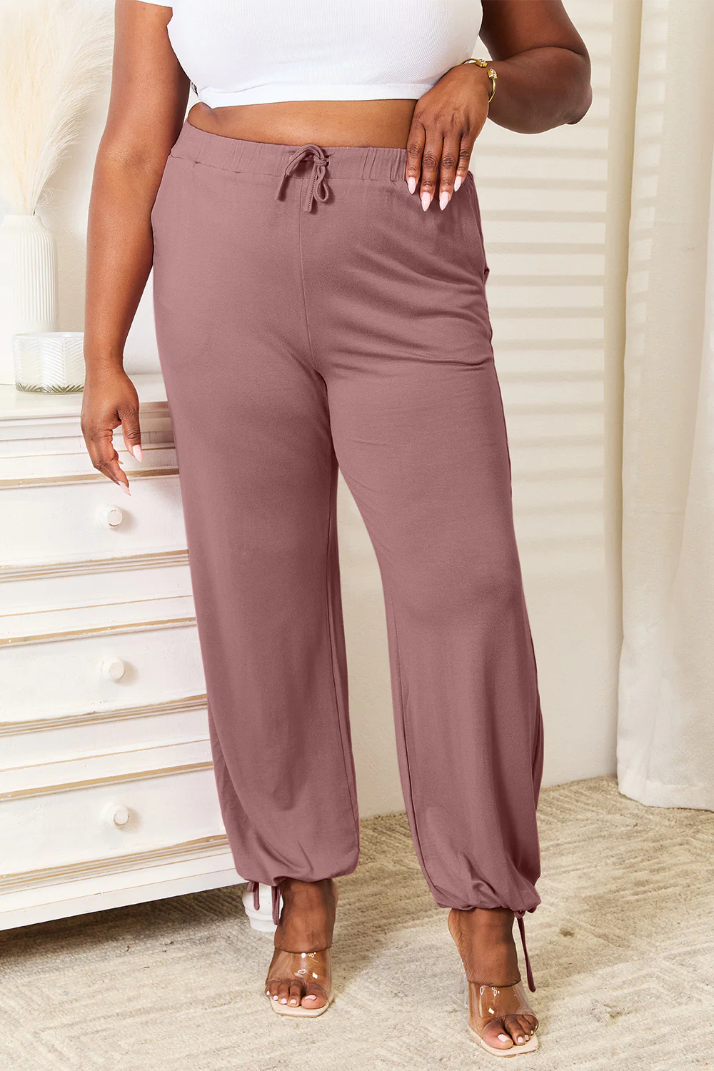 Basic Bae Full Size Soft Rayon Drawstring Waist Pants with Pockets - Image 5