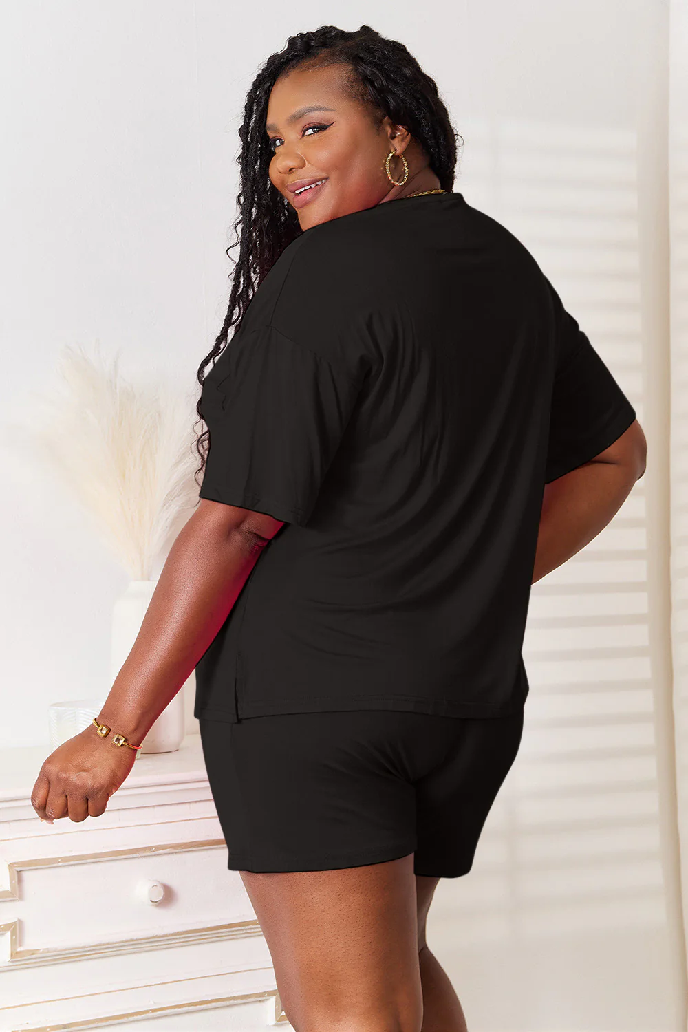 Basic Bae Full Size Soft Rayon Half Sleeve Top and Shorts Set - Image 8