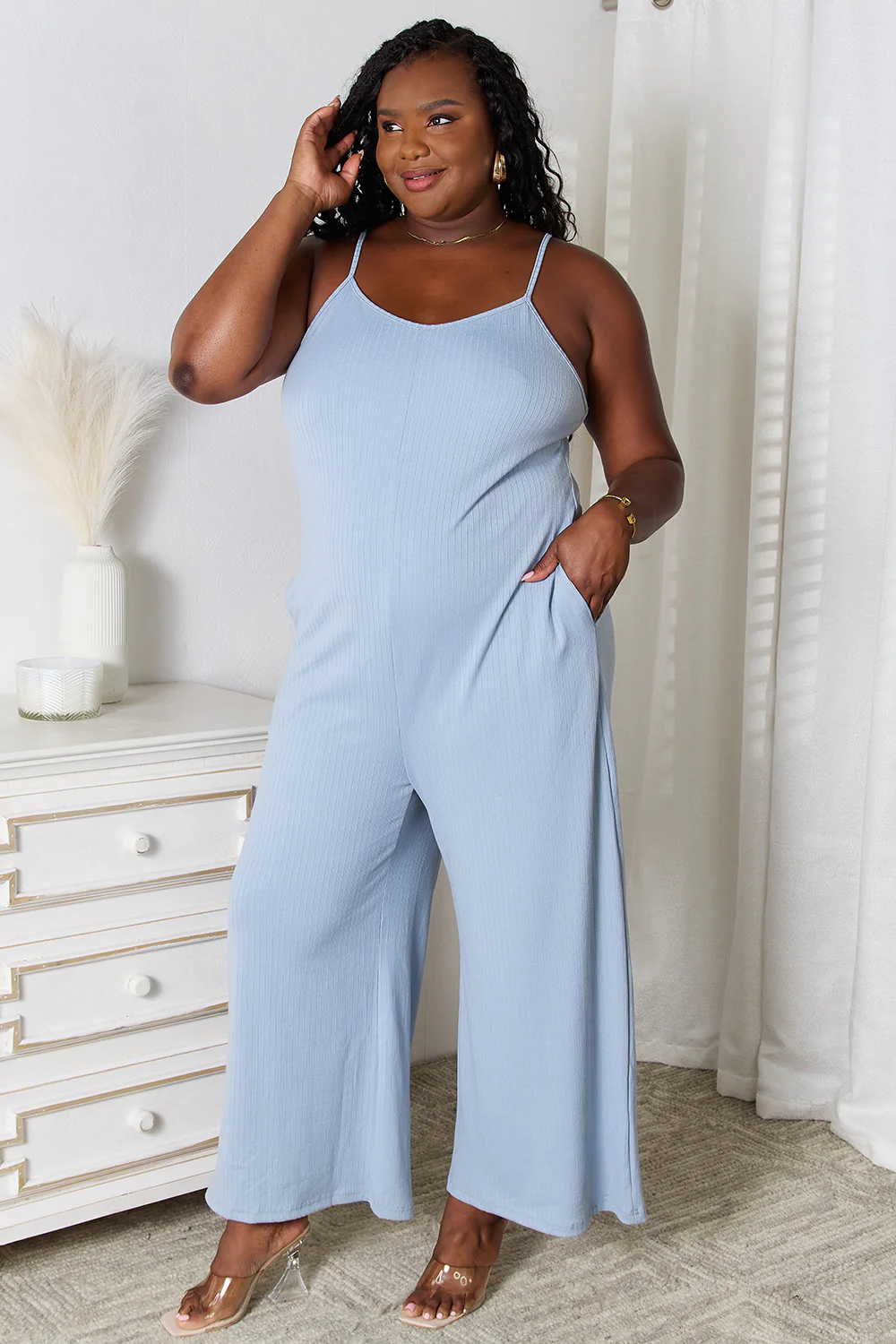 Basic Bae Full Size Spaghetti Strap V-Neck Jumpsuit - Image 3